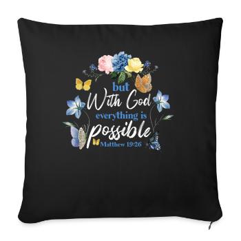 Christian Bible Verse Butterfly - Sofakissenbezug 45 x 45 cm - Schwarz - Vorne