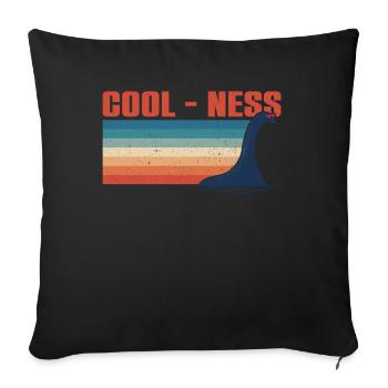 Cool - Ness - Monstre du Loch Ness Nessie - Housse de coussin décorative 45 x 45 cm - noir - Devant