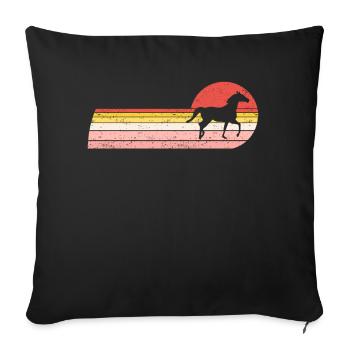 Horse Riding Vintage Horse Riding - Sofa pillowcase 17,3'' x 17,3'' (45 x 45 cm) - black - Front