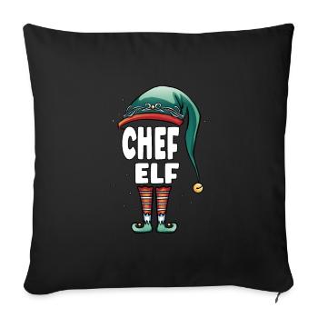 Chef Elf Partner Look Family Outfit - Sofa pillowcase 17,3'' x 17,3'' (45 x 45 cm) - black - Front