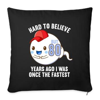 Il y a 80 ans 80 ans le plus rapide 80e anniversaire - Housse de coussin décorative 45 x 45 cm - noir - Devant
