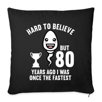 Il y a 80 ans 80 ans le plus rapide 80e anniversaire - Housse de coussin décorative 45 x 45 cm - noir - Devant