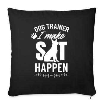 Dresseur de chiens École canine Maître-chien Dicton - Housse de coussin décorative 45 x 45 cm - noir - Devant