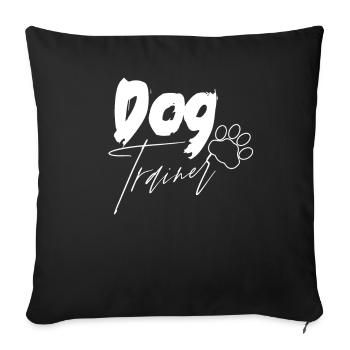 Dresseur de chiens École canine Maître-chien Dicton - Housse de coussin décorative 45 x 45 cm - noir - Devant