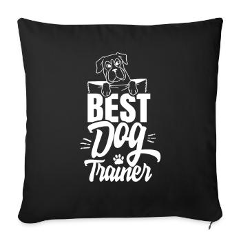 Meilleur dresseur de chiens Dog School Dog Handler Disant - Housse de coussin décorative 45 x 45 cm - noir - Devant