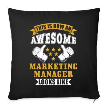 Responsable Marketing Cadeau - Housse de coussin décorative 45 x 45 cm - noir - Devant