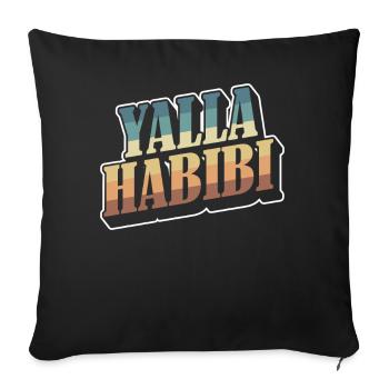 Yalla Habibi Arabic Arabic Sweetheart Muslim - Sofa pillowcase 17,3'' x 17,3'' (45 x 45 cm) - black - Front