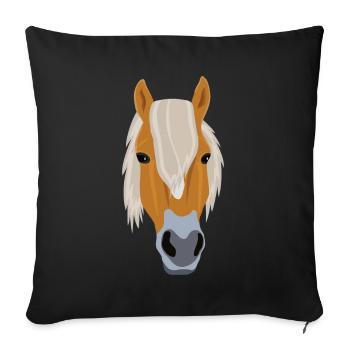 Haflinger Head Riding Pony Gift - Sofa pillowcase 17,3'' x 17,3'' (45 x 45 cm) - black - Front