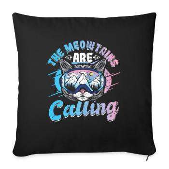 The Meowtains Are Calling Ski Goggles - Sofa pillowcase 17,3'' x 17,3'' (45 x 45 cm) - black - Front