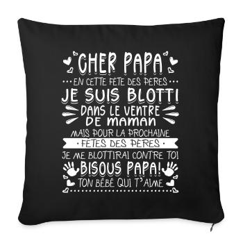Futur Papa Fête Des Pères Futur Père - Housse de coussin décorative 45 x 45 cm - noir - Devant