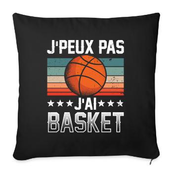 Joueur de Basket Basketball Basketteuse Basketeur - Housse de coussin décorative 45 x 45 cm - noir - Devant