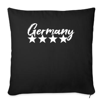 Allemagne Fan de football - Housse de coussin décorative 45 x 45 cm - noir - Devant