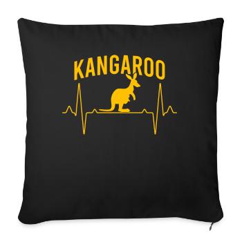 Kangaroo Australia Heartbeat - Sofa pillowcase 17,3'' x 17,3'' (45 x 45 cm) - black - Front