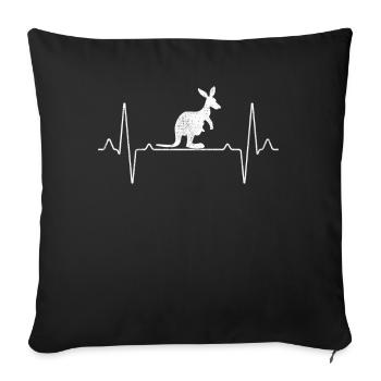 Kangaroo Australia Heartbeat - Sofa pillowcase 17,3'' x 17,3'' (45 x 45 cm) - black - Front