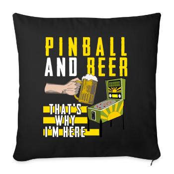 Pinball Pinball Table Pinball Machine - Housse de coussin décorative 45 x 45 cm - noir - Devant