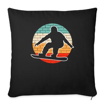 Snowboarding Retro - Sofa pillowcase 17,3'' x 17,3'' (45 x 45 cm) - black - Front