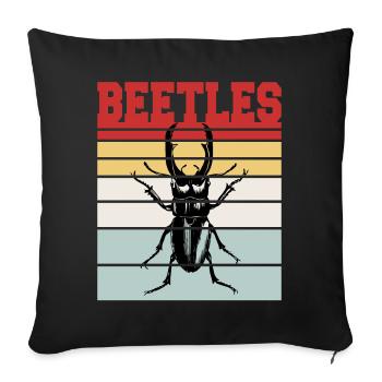 BEETLES - Sofa pillowcase 17,3'' x 17,3'' (45 x 45 cm) - black - Front