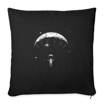 Paraglider Moon Space Paragliding Cresent Moon - Sofa pillowcase 17,3'' x 17,3'' (45 x 45 cm) - black - Front