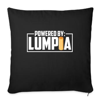 Powered By Lumpia Spring Roll Pinoy Food - Sofa pillowcase 17,3'' x 17,3'' (45 x 45 cm) - black - Front