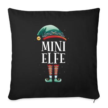 Weihnachten Partnerkostüm Kleiner Elf Elfe Elfen - Sofakissenbezug 45 x 45 cm - Schwarz - Vorne