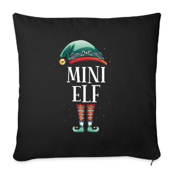 Weihnachten Partnerkostüm Kleiner Elf Elfe Elfen - Sofakissenbezug 45 x 45 cm - Schwarz - Vorne