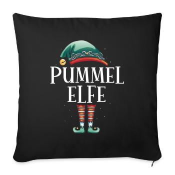 Weihnachten Partnerkostüm Pummel Elf Elfe Elfen - Sofakissenbezug 45 x 45 cm - Schwarz - Vorne