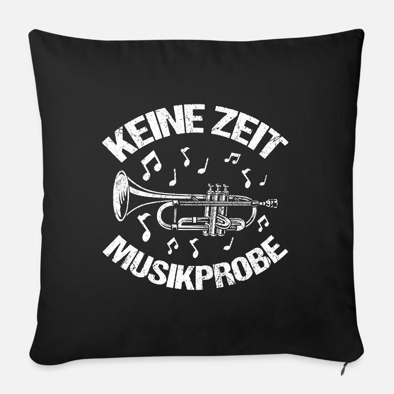 Keine Zeit Musikprobe - Sofakissenbezug 45 x 45 cm - Schwarz