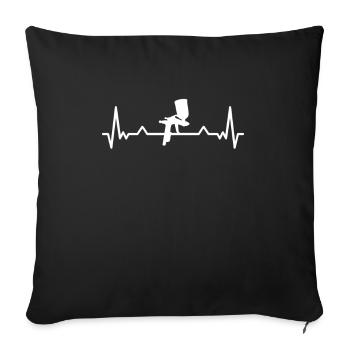 Peintre de véhicule Heartbeat Peintre de voiture - Housse de coussin décorative 45 x 45 cm - noir - Devant