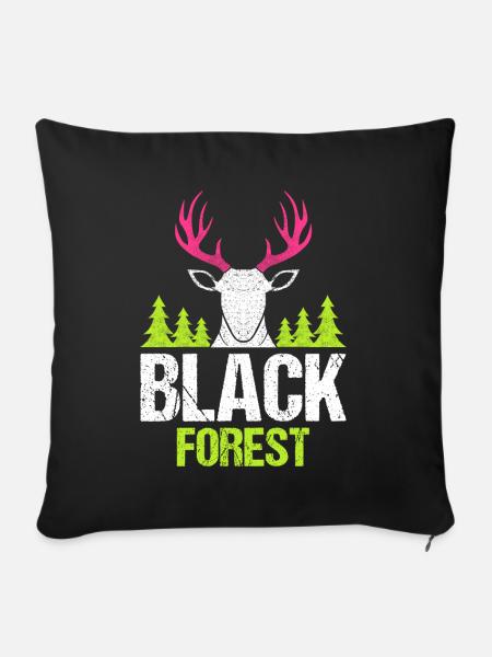 Black Forest Deer Antler Pink - Sofa pillowcase 17,3'' x 17,3'' (45 x 45 cm) - black
