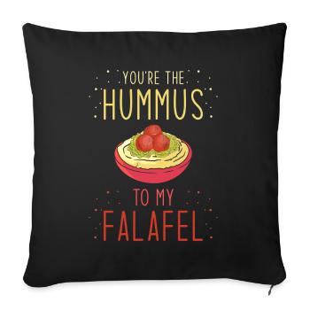 Houmous Falafel - Housse de coussin décorative 45 x 45 cm - noir - Devant
