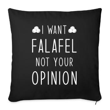 Falafel disant drôle - Housse de coussin décorative 45 x 45 cm - noir - Devant