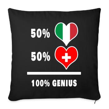 L'Italie et la Suisse génie /Cadeau - Housse de coussin décorative 45 x 45 cm - noir - Devant