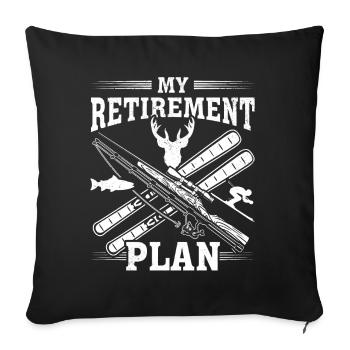 Skiing My Retirement Plan Skier Hunter Angler - Sofa pillowcase 17,3'' x 17,3'' (45 x 45 cm) - black - Front