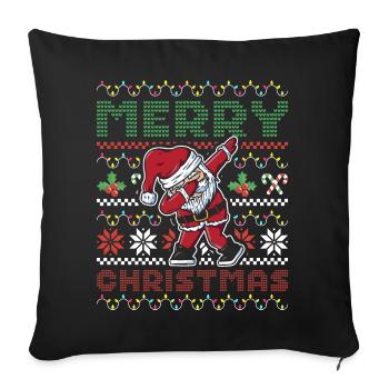 Joyeux Noël Dabbing Père Noël Pyjama - Housse de coussin décorative 45 x 45 cm - noir - Devant