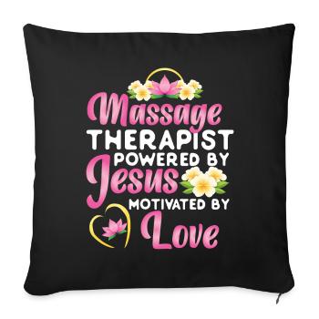 Licensed Massage Therapist Therapy - Sofa pillowcase 17,3'' x 17,3'' (45 x 45 cm) - black - Front