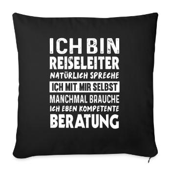 Reiseleiter Touristenführer Reisebegleiter - Sofakissenbezug 45 x 45 cm - Schwarz - Vorne