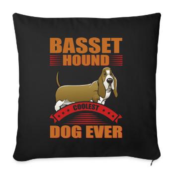 Basset Hound Dog Owner Dog Owner Gift - Sofa pillowcase 17,3'' x 17,3'' (45 x 45 cm) - black - Front