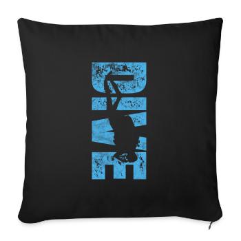 Diver - Sofa pillowcase 17,3'' x 17,3'' (45 x 45 cm) - black - Front