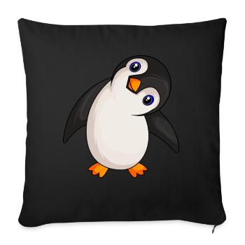 Pinguin Liebhaber Penguin Mädchen - Sofakissenbezug 45 x 45 cm - Schwarz - Vorne