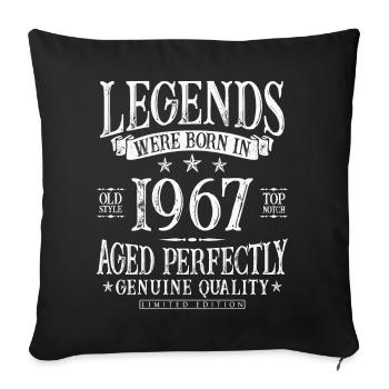 Né en 1967 Legends Cadeau d’anniversaire - Housse de coussin décorative 45 x 45 cm - noir - Devant