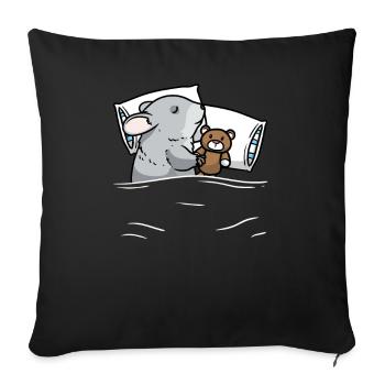 Chinchilla Chemise de sommeil Pyjama Chinchilla - Housse de coussin décorative 45 x 45 cm - noir - Devant