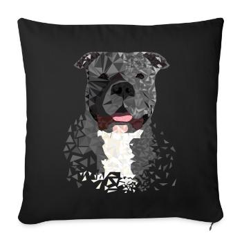 American Bully XL Polygon künstlerisch gestaltet - Sofakissenbezug 45 x 45 cm - Schwarz - Vorne
