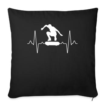 Skater Skate Heartbeat - Housse de coussin décorative 45 x 45 cm - noir - Devant