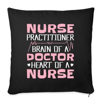 Nurse Practitioner - Sofa pillowcase 17,3'' x 17,3'' (45 x 45 cm) - black - Front