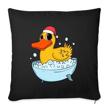 Canard de bain Noël - Housse de coussin décorative 45 x 45 cm - noir - Devant