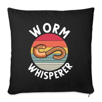 Wurm Würmer Vermicomp Wurmzucht Vermikultur - Sofakissenbezug 45 x 45 cm - Schwarz - Vorne
