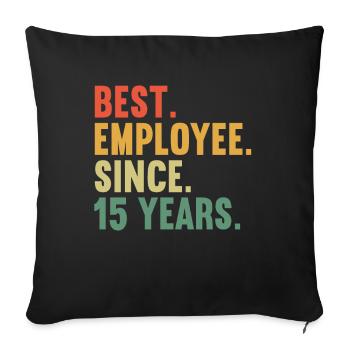 15 years of service 15 years of service - Sofa pillowcase 17,3'' x 17,3'' (45 x 45 cm) - black - Front