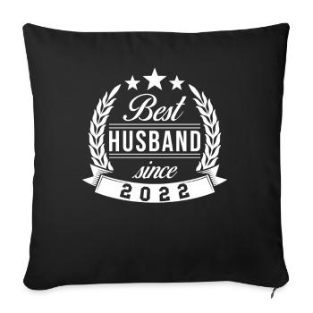 Meilleur mari depuis 2022 - Housse de coussin décorative 45 x 45 cm - noir - Devant