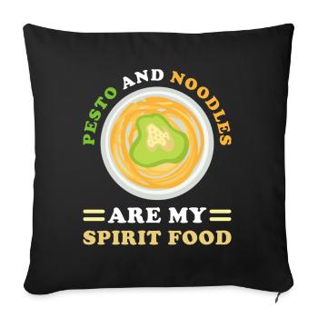 Pesto with noodles - Sofa pillowcase 17,3'' x 17,3'' (45 x 45 cm) - black - Front