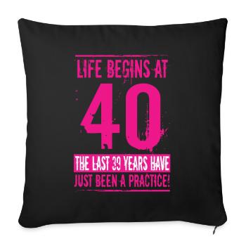 40e anniversaire - Housse de coussin décorative 45 x 45 cm - noir - Devant